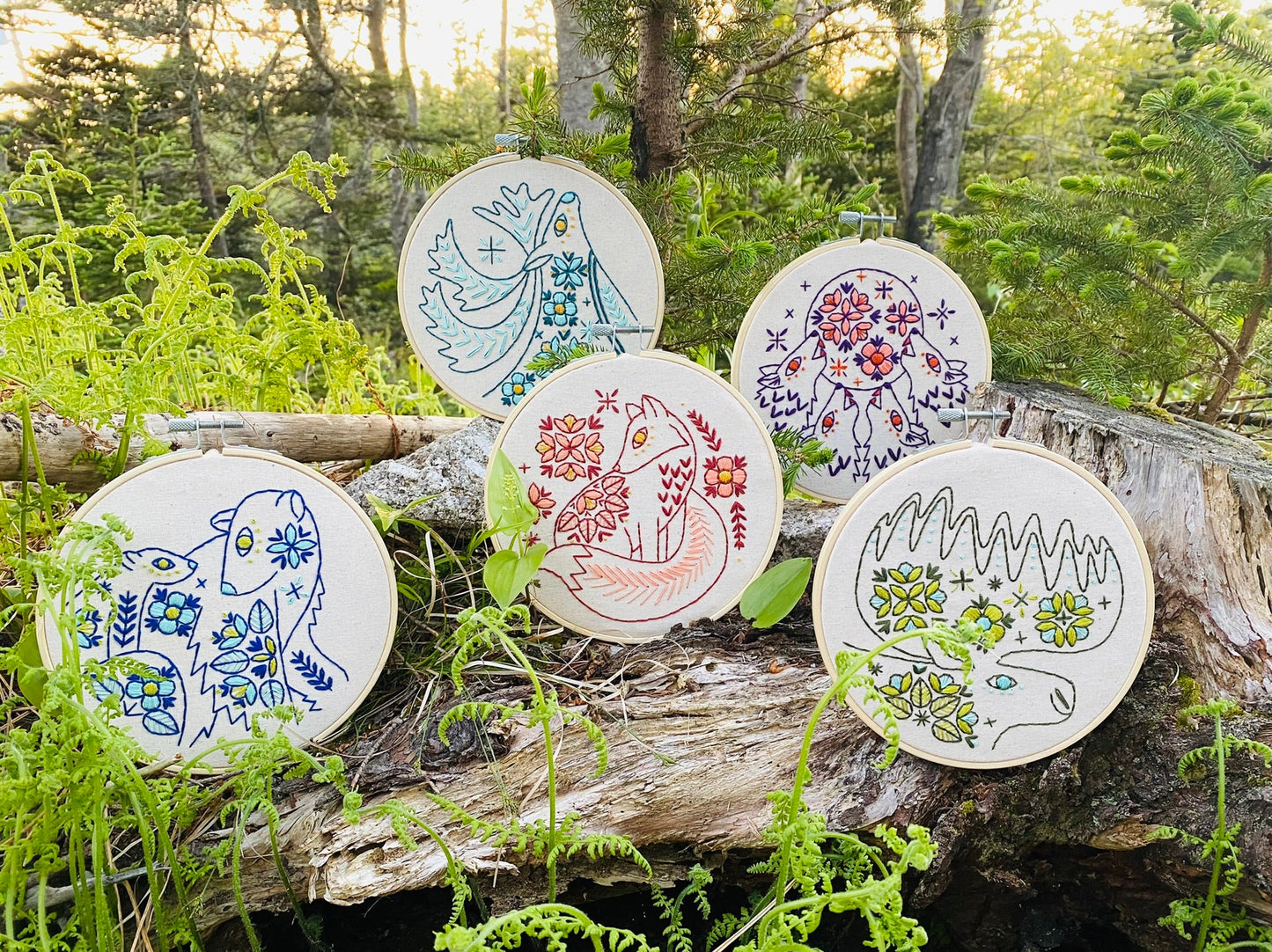 Folk Caribou Complete Embroidery Kit
