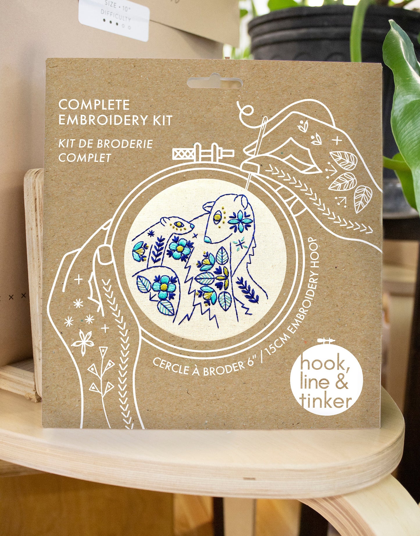 Folk Polar Bears Complete Embroidery Kit