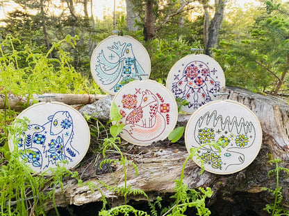 Folk Caribou Complete Embroidery Kit