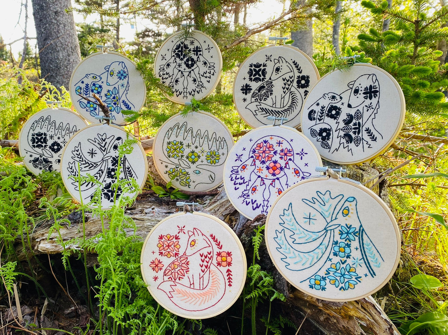 Folk Polar Bears Complete Embroidery Kit