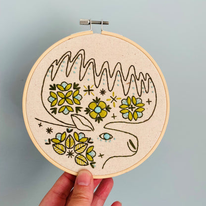 Folk Moose Complete Embroidery Kit